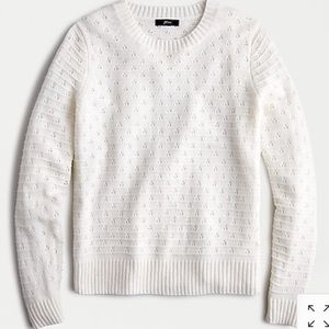 NWT Ivory Pointelle Crewneck Sweater